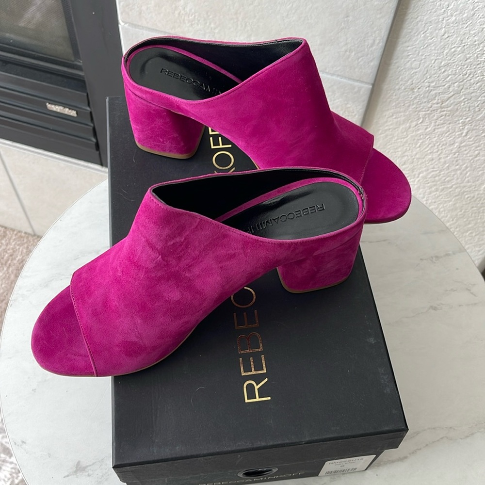 Rebecca Minkoff Suede Pink Selene Heels size 9